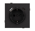 Механизм розетки с USB зарядкой SCT-TENDO-MUAC-SFPL-BK (230V, 16A) (Arlight, -)