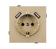 Механизм розетки с USB зарядкой SCT-TENDO-MUAA-SFPL-GD (230V, 16A) (Arlight, -)