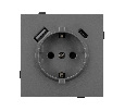 Механизм розетки с USB зарядкой SCT-TENDO-MUAC-SFPL-GR (230V, 16A) (Arlight, -)