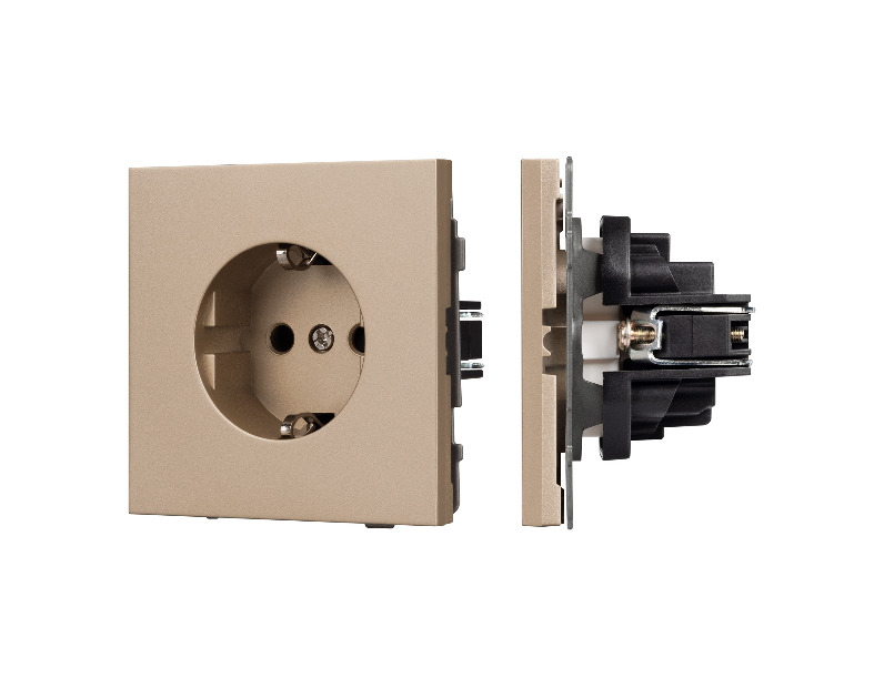 Механизм электрической розетки SCT-TENDO-MEU1-PL-GD (230V, 16A) (Arlight, -)
