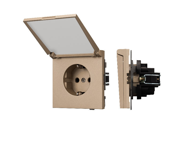 Механизм розетки влагозащищённый SCT-TENDO-MCP-PL-GD (230V, 16A) (Arlight, -)