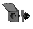 Механизм розетки влагозащищённый SCT-TENDO-MCP-SFPL-GR (230V, 16A) (Arlight, -)
