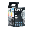 Лампа светодиодная Feron LB-385 Шарик 6400K прозрачный E27 1W 230V