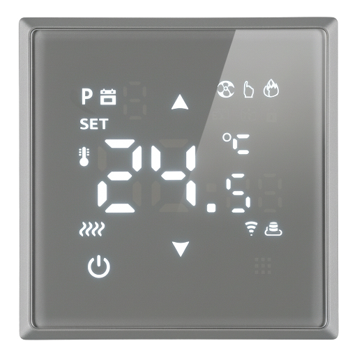 Терморегулятор Wi-Fi (механизм), STEKKER, 250В, 3500Вт, серия Эмили, RSW00-5119-10, платиново-серый, soft touch 50378