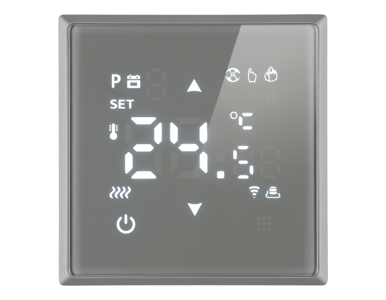 Терморегулятор Wi-Fi (механизм), STEKKER, 250В, 3500Вт, серия Эмили, RSW00-5119-10, платиново-серый, soft touch