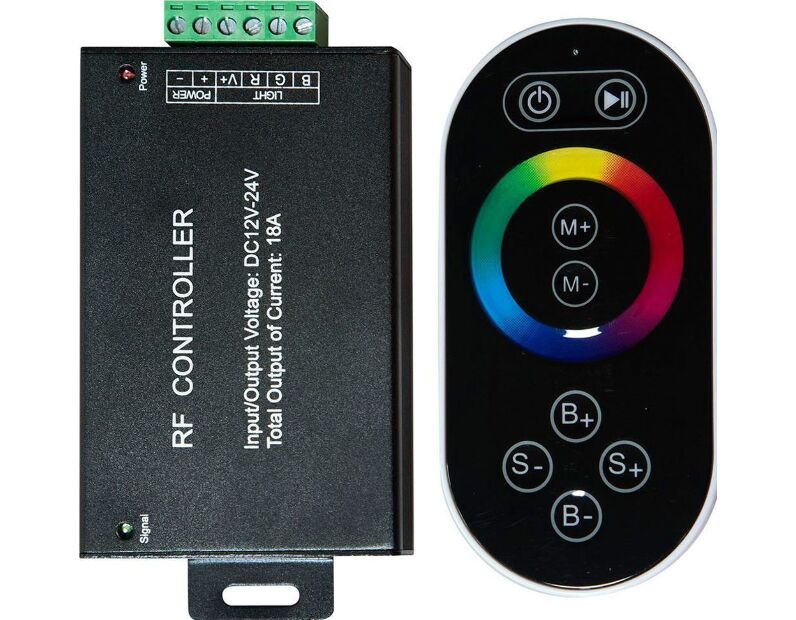 Контроллер для светодиодной ленты с П/У черный, 18А12-24V, LD55, артикул 21557
