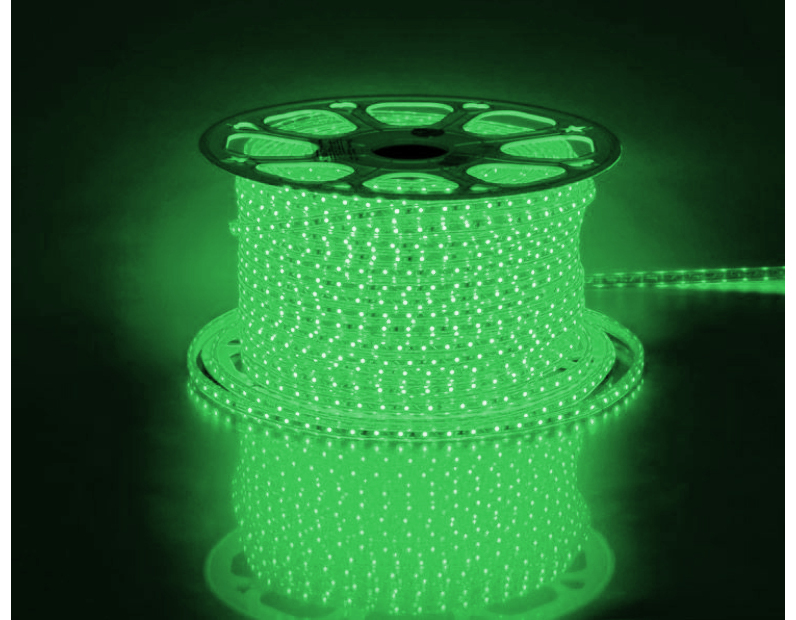 Cветодиодная LED лента Feron LS704, 60SMD(3528)/м 4.4Вт/м 100м IP65 220V зеленый 26241