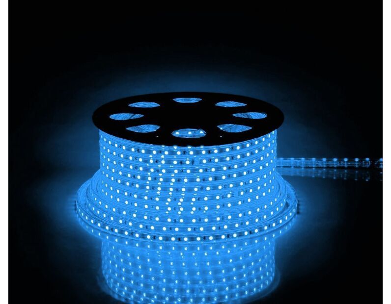 Cветодиодная LED лента Feron LS707, 60SMD(5050)/м 14.4Вт/м  50м IP65 220V синий 26248