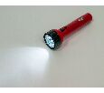 Фонарь аккумуляторный ручной 9+3LED 0,7W со встроенной вилкой для зарядки, красный, TL042 12957