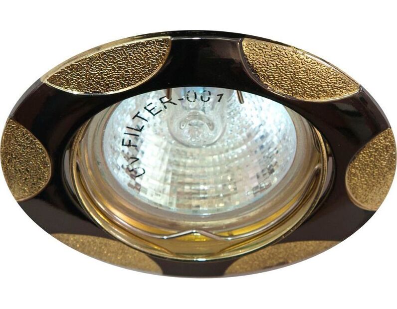 Светильник встраиваемый Feron 156T-MR16 потолочный MR16 G5.3 черный металлик-золото 17770