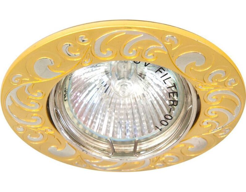 Светильник встраиваемый Feron 2005DL потолочный MR16 G5.3 жемчужное золото-серебро 17865