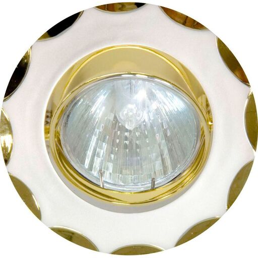 Светильник встраиваемый Feron 703 потолочный MR16 G5.3 жемжучное серебро-золото 15174