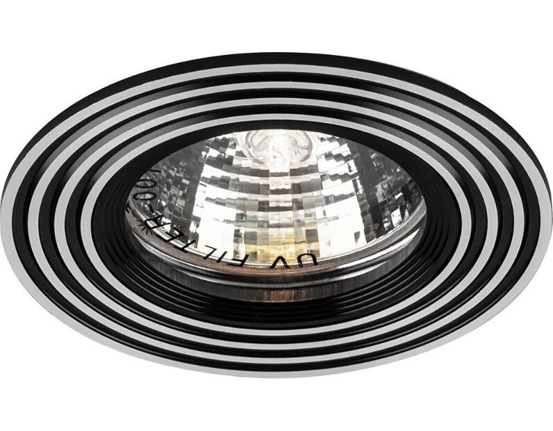 Светильник встраиваемый Feron CD2300 потолочный MR16 G5.3 серебристый-черный 18626