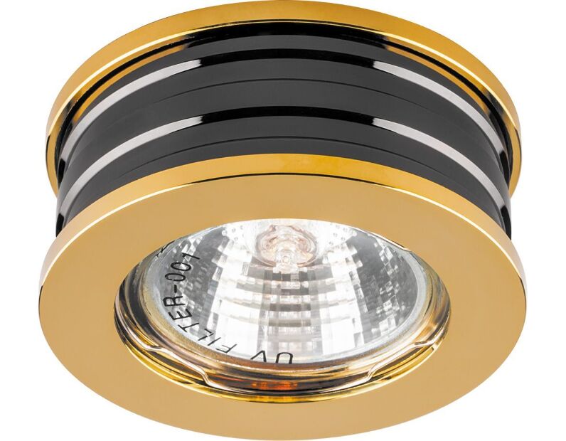 Светильник встраиваемый Feron DL153 потолочный MR16 G5.3 золото-черный 28165