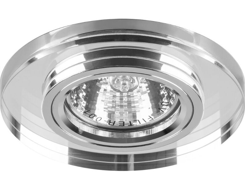 Светильник встраиваемый с белой LED подсветкой Feron 8060-2 потолочный MR16 G5.3 серебристый 28490