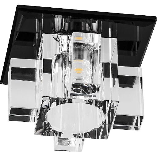 Светильник встраиваемый светодиодный Feron 1525 потолочный 10W 3000K прозрачно-черный 27815