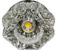 Светильник встраиваемый светодиодный Feron JD90 потолочный 10W 3000K прозрачный хром 27835