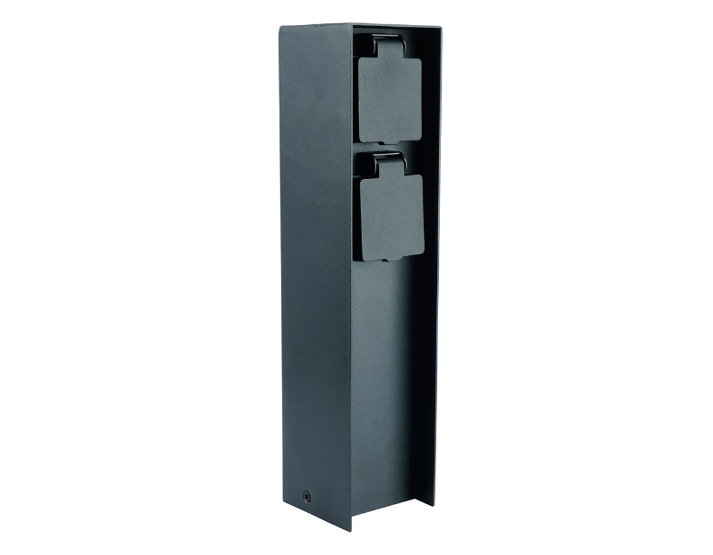 Розетка уличная Feron TM200, 220-230V, 16A, IP44, 70*70*300мм, черный
