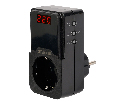 Реле напряжения для розетки регулируемое  STEKKER  VPR-200B, 230В,16A,черный