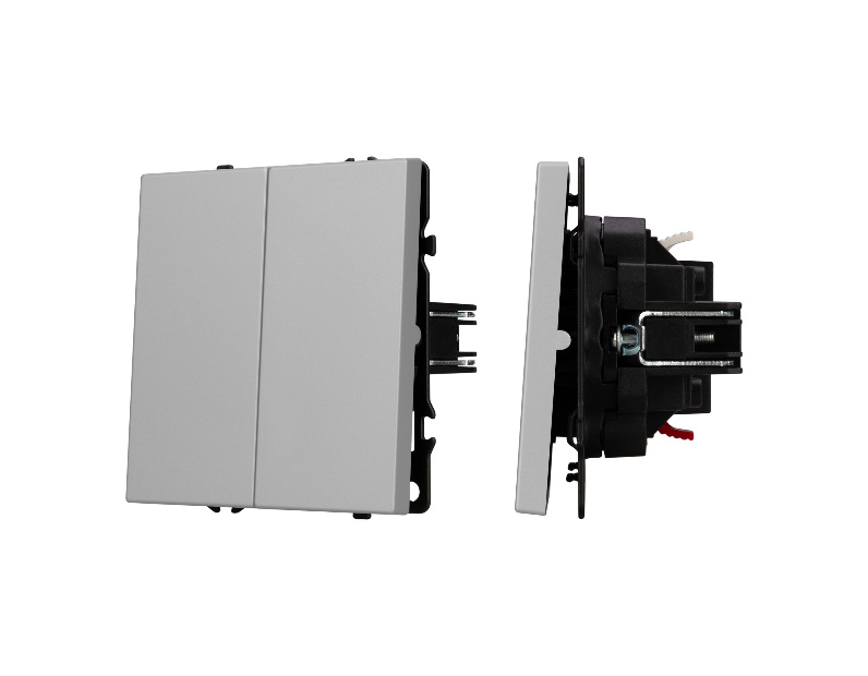 Механизм выключателя двухклавишный проходной SWT-NOBE-MKP2-SFPL-IS (230V, 10A) (Arlight, -)