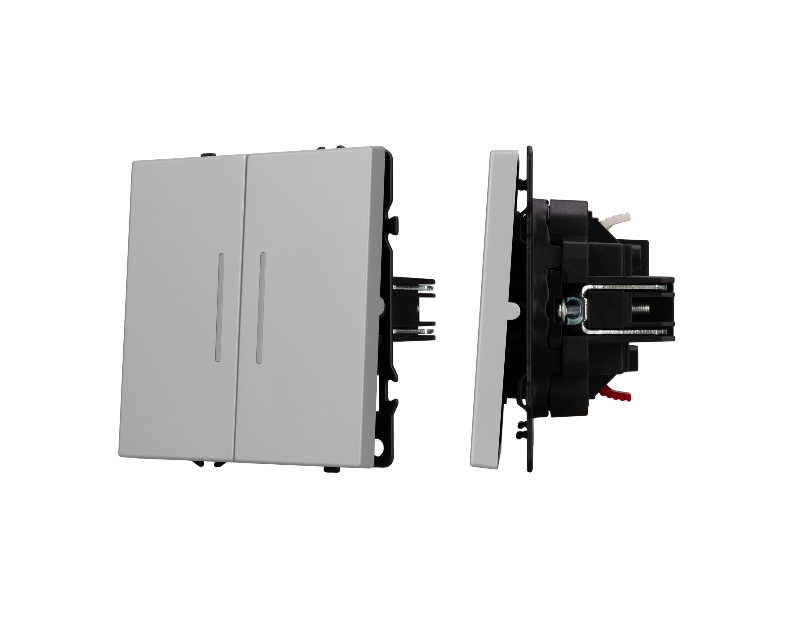 Механизм выключателя двухклавишный непроходной LED SWT-NOBE-MK02-SFPL-L-IS (230V, 10A) (Arlight, -)