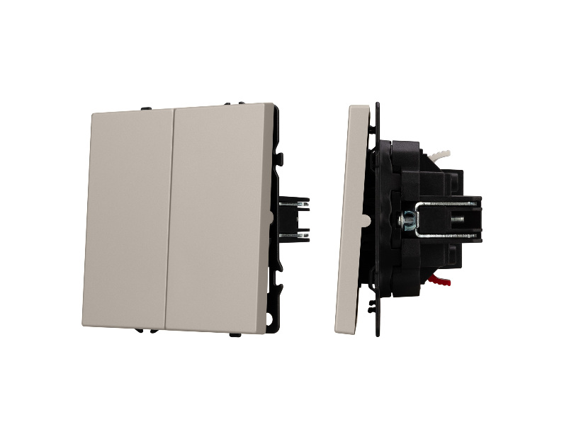 Механизм выключателя двухклавишный проходной SWT-NOBE-MKP2-SFPL-CA (230V, 10A) (Arlight, -)