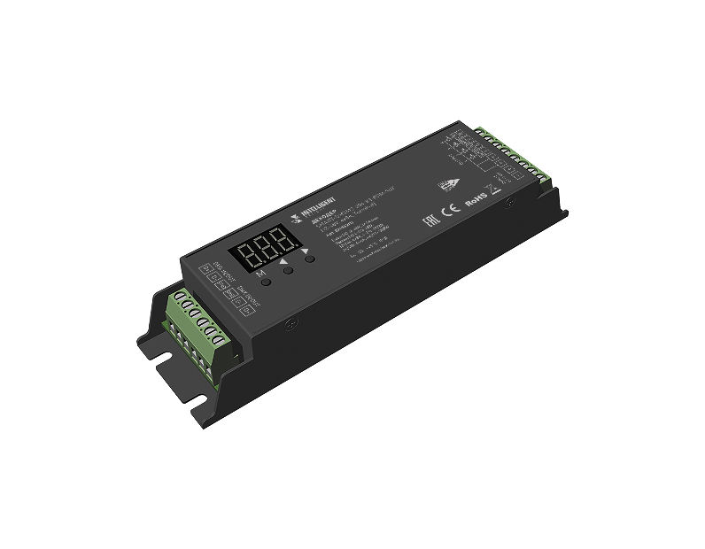 INTELLIGENT ARLIGHT Декодер SMART-DMX512-304-83-RDM-SUF Black (12-48V, 4x8A, Terminal) (IARL, IP20 Металл, 5 лет)