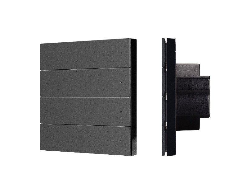 INTELLIGENT ARLIGHT Кнопочная панель SMART DALI-301-22-8K-D2-IN Black (BUS, Frameless) (IARL, IP20 Пластик, 5 лет)
