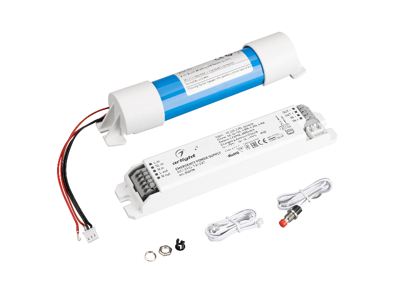 Блок аварийного питания ARJ-EMG-5W-EXT (10-90V, 3H, LiFePO4) (Arlight, IP20 Пластик, 3 года)
