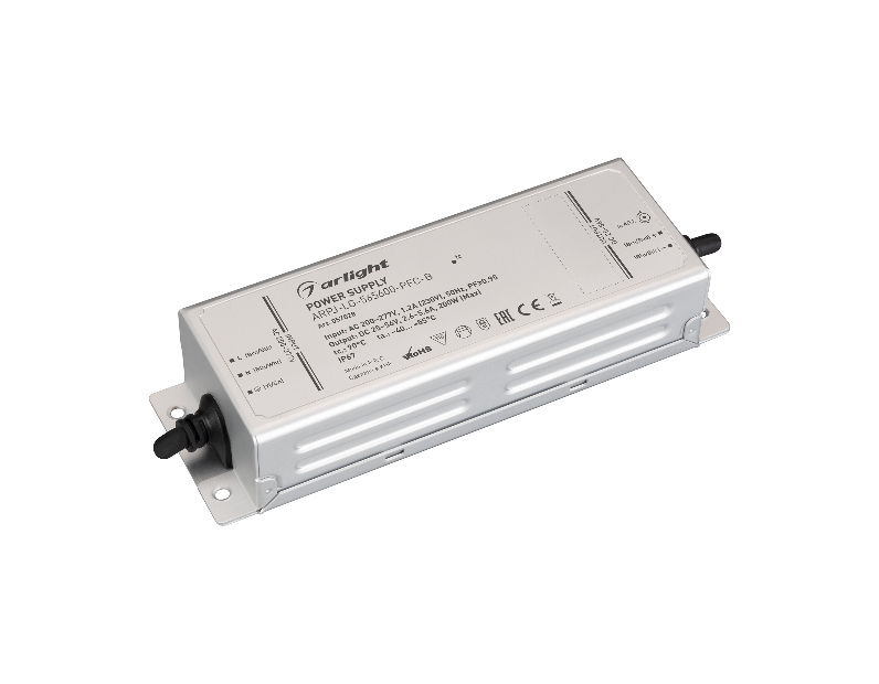 Блок питания ARPJ-LG-565600-PFC-B (200W, 25-56V, 2.6-5.6A) (Arlight, IP67 Металл, 5 лет)