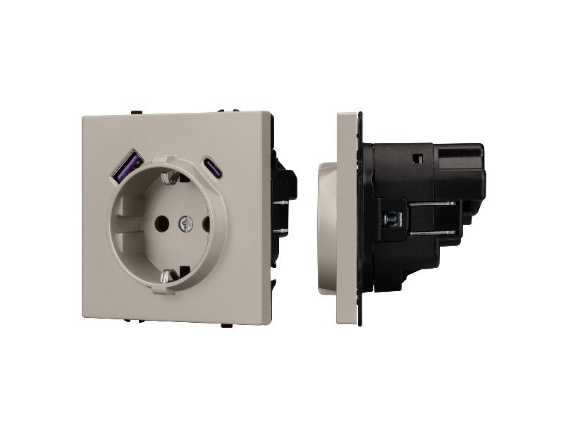 Механизм розетки с USB зарядкой SCT-NOBE-MUAC-SFPL-CA (230V, 16A) (Arlight, -)