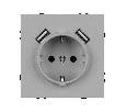 Механизм розетки с USB зарядкой SCT-NOBE-MUAA-SFPL-IS (230V, 16A)  (Arlight, -)