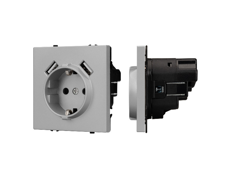 Механизм розетки с USB зарядкой SCT-NOBE-MUAA-SFPL-IS (230V, 16A)  (Arlight, -)