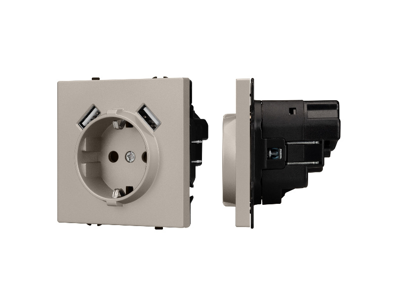 Механизм розетки с USB зарядкой SCT-NOBE-MUAA-SFPL-CA (230V, 16A) (Arlight, -)