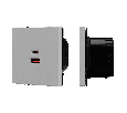 Механизм розетки с быстрой USB зарядкой SCT-NOBE-MUAC-SFPL-FC-IS (65W, QC3) (Arlight, -)