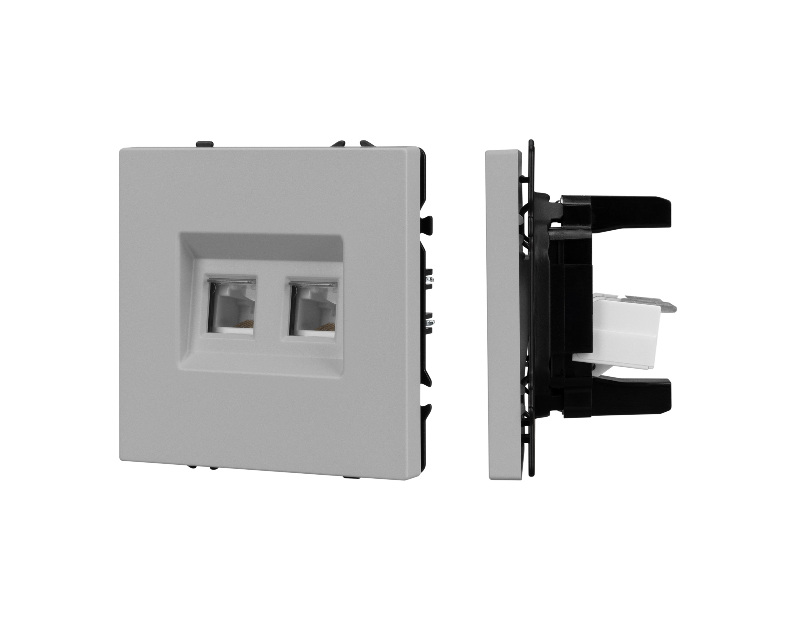 Механизм сдвоенной компьютерной розетки SCT-NOBE-MPC2-SFPL-IS (RJ-45, CAT6) (Arlight, -)