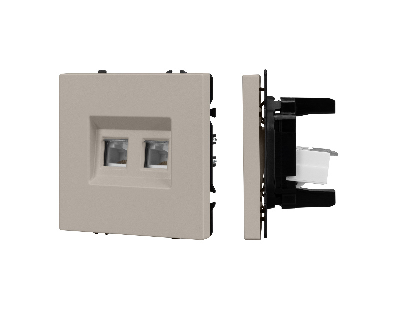 Механизм сдвоенной компьютерной розетки SCT-NOBE-MPC2-SFPL-CA (RJ-45, CAT6) (Arlight, -)