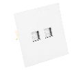 Розетка компьютерная 2-местная RJ-45 (механизм), STEKKER,  серия Мия, RST00-3111-01, белая магнолия