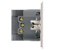Розетка 1-местная з/ш с/з 16А + USB + Type C (механизм), STEKKER, 250В, 20W, серия Мия, RST16-3119-08, пудровый жемчуг