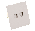 Розетка компьютерная 2-местная RJ-45 (механизм), STEKKER,  серия Мия, RST00-3111-08, пудровый жемчуг