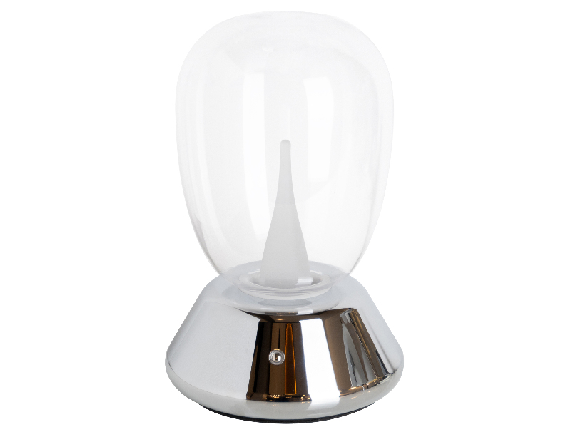 Настольная лампа диммируемая 10W 3000K прозрачный/хром Uovo III Lightstar 807904