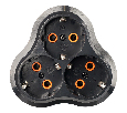Разветвитель сетевой 3-местный с/з STEKKER ADP16-23-21, 250V, 16A, ABS пластик, черный