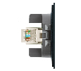 Розетка компьютерная 1-местная RJ-45 (механизм), STEKKER, серия Мия, RST00-3117-05, черный бархат