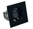 Розетка 1-местная з/ш с/з 16А + USB + Type C (механизм), STEKKER, 250В, 20W, серия Мия, RST16-3119-05, черный бархат