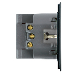 Розетка 1-местная з/ш с/з 16А + USB + Type C (механизм), STEKKER, 250В, 20W, серия Мия, RST16-3119-05, черный бархат