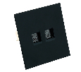 Розетка компьютерная 2-местная RJ-45 (механизм), STEKKER,  серия Мия, RST00-3111-05, черный бархат