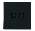 Розетка компьютерная 2-местная RJ-45 (механизм), STEKKER,  серия Мия, RST00-3111-05, черный бархат