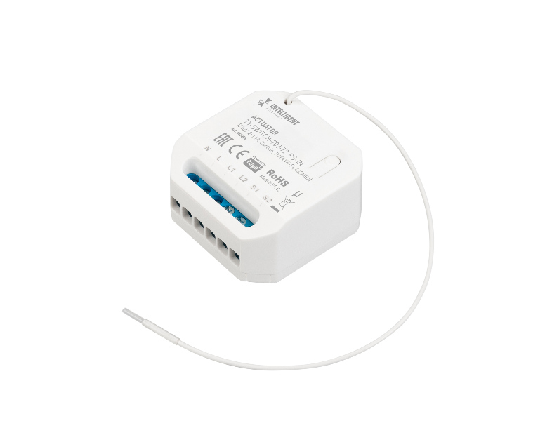 INTELLIGENT ARLIGHT Актуатор TY-SWITCH-702-72-PS-IN (230V, 2x1.7A, Curtain, TUYA Wi-Fi, 433MHz) (IARL, IP20 Пластик, 3 года)