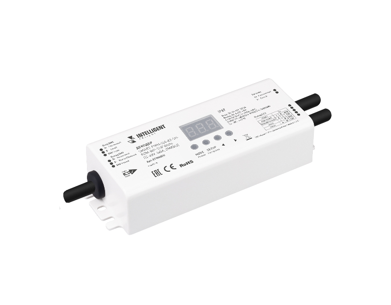 INTELLIGENT ARLIGHT Декодер SMART-PWM-104-82-SH-RDM-WP-SUF White (12-48V, 4x5А, DMX512) (IARL, IP67 Пластик, 5 лет)