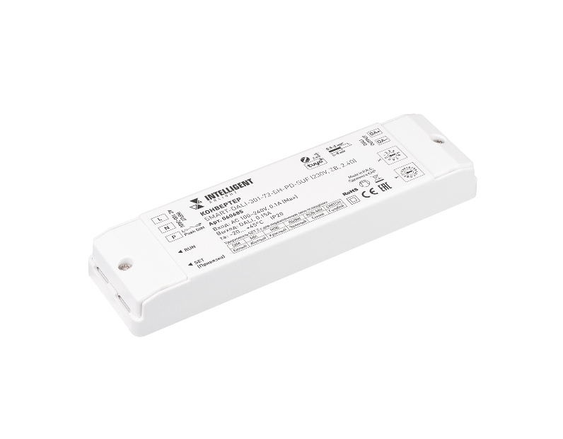 INTELLIGENT ARLIGHT Конвертер SMART-DALI-301-72-SH-PD-SUF (230V, ZB, 2.4G) (IARL, IP20 Пластик, 5 лет)